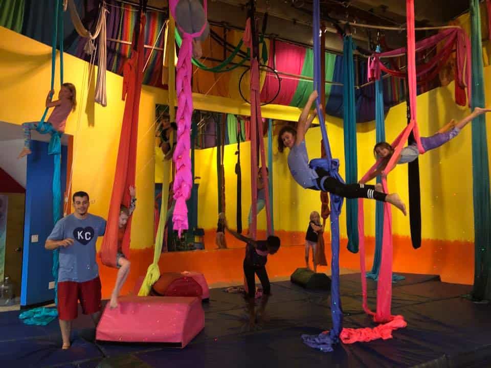 intro to aerial silks class for kids at learning2fly