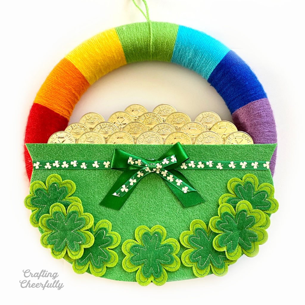 Crafting Cheerfully Pot of gold with rainbow project.